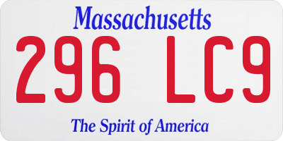 MA license plate 296LC9