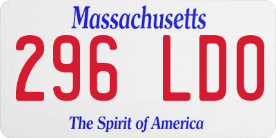 MA license plate 296LD0