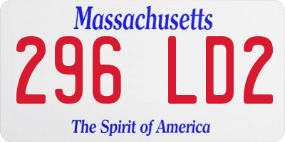 MA license plate 296LD2