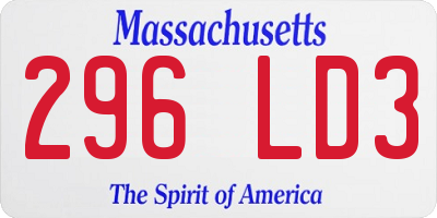 MA license plate 296LD3