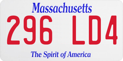 MA license plate 296LD4