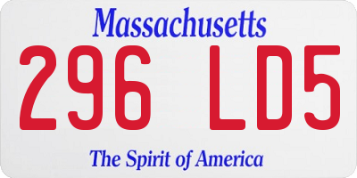 MA license plate 296LD5