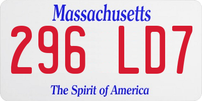 MA license plate 296LD7