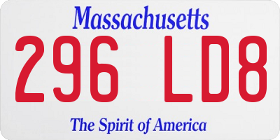 MA license plate 296LD8
