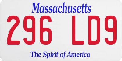 MA license plate 296LD9
