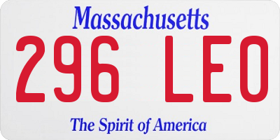 MA license plate 296LE0