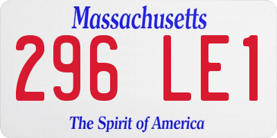 MA license plate 296LE1