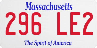 MA license plate 296LE2