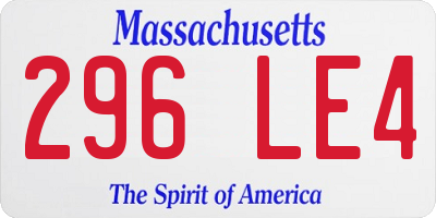 MA license plate 296LE4