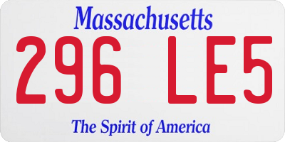 MA license plate 296LE5