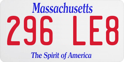 MA license plate 296LE8