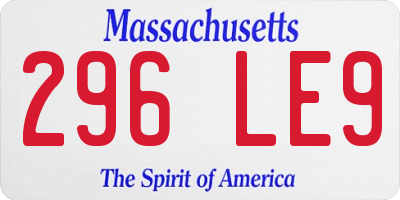 MA license plate 296LE9