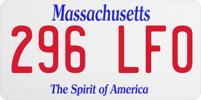 MA license plate 296LF0