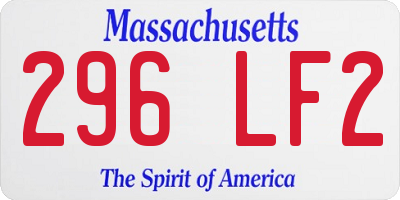 MA license plate 296LF2