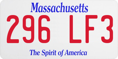 MA license plate 296LF3
