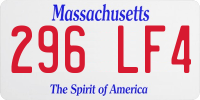 MA license plate 296LF4