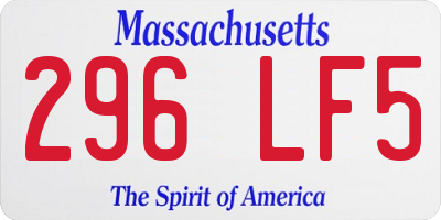 MA license plate 296LF5
