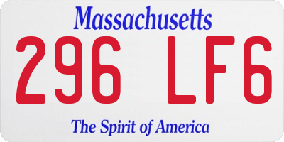 MA license plate 296LF6