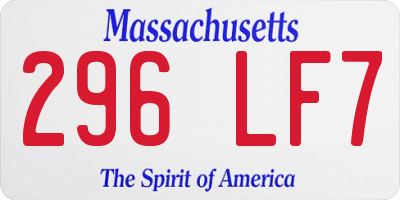 MA license plate 296LF7