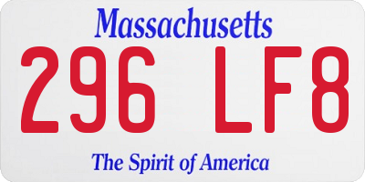 MA license plate 296LF8