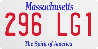 MA license plate 296LG1