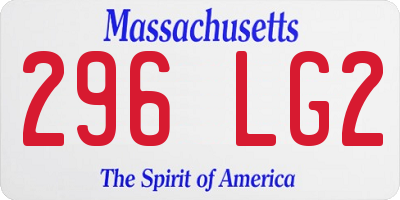 MA license plate 296LG2