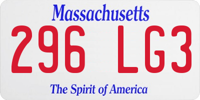MA license plate 296LG3