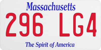 MA license plate 296LG4