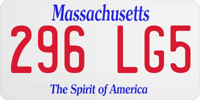 MA license plate 296LG5