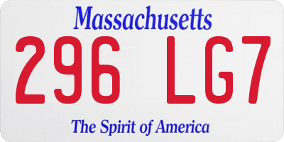 MA license plate 296LG7