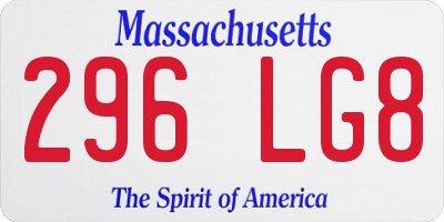 MA license plate 296LG8