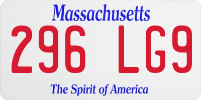 MA license plate 296LG9