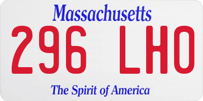 MA license plate 296LH0