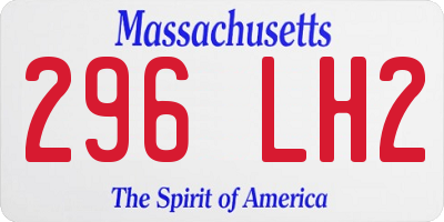 MA license plate 296LH2