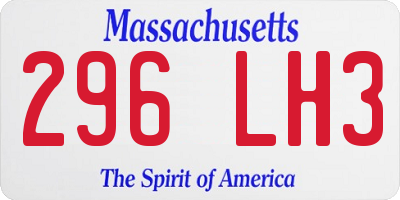 MA license plate 296LH3