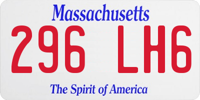 MA license plate 296LH6