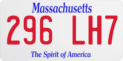 MA license plate 296LH7