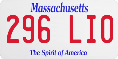 MA license plate 296LI0