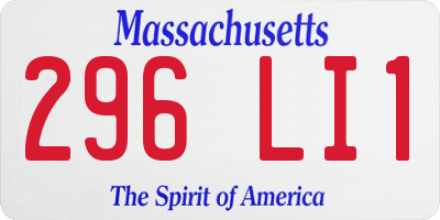 MA license plate 296LI1
