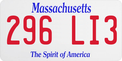MA license plate 296LI3