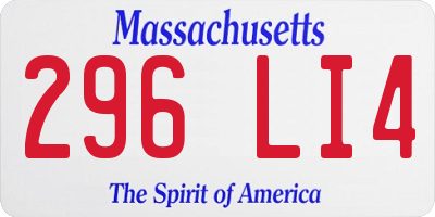 MA license plate 296LI4