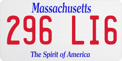 MA license plate 296LI6