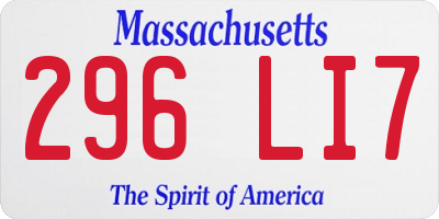 MA license plate 296LI7