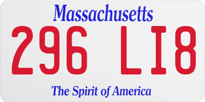 MA license plate 296LI8