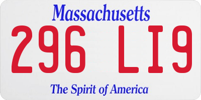 MA license plate 296LI9