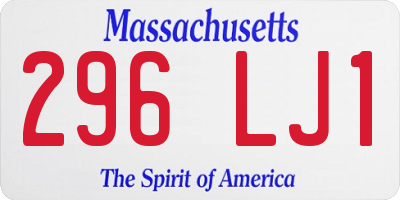 MA license plate 296LJ1