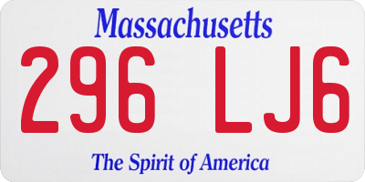 MA license plate 296LJ6