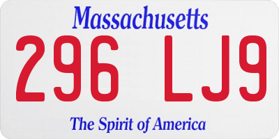 MA license plate 296LJ9