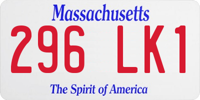 MA license plate 296LK1