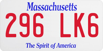 MA license plate 296LK6
